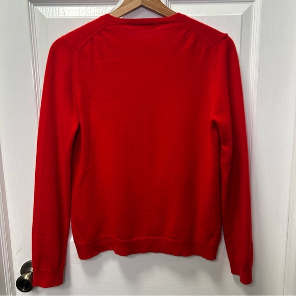Saks Fifth Avenue Women’s V-neck, Cashmere Sweater, Red, Medium - Picture 3 of 6